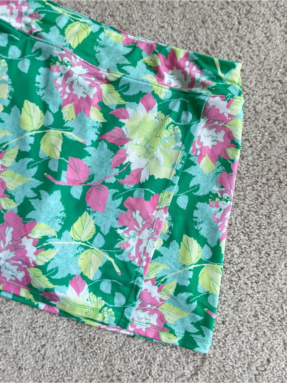 Sport Haley Tropical Green Pink Floral High Rise Athletic Golf Skort Size Small - Picture 3 of 10
